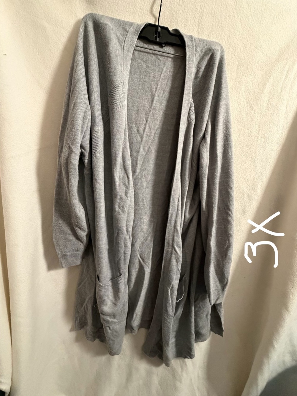 Light Gray Open Front Cardigan